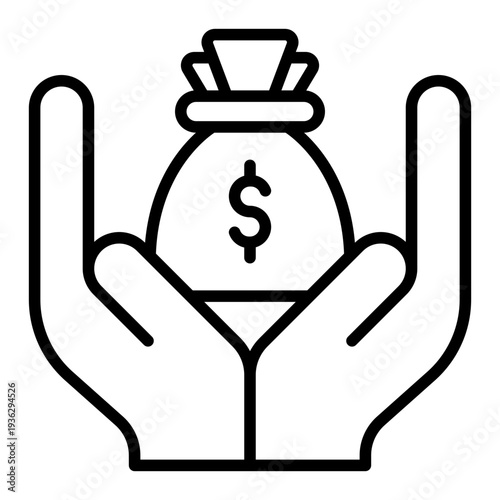 Financial Relief Rate Cut Line Icon