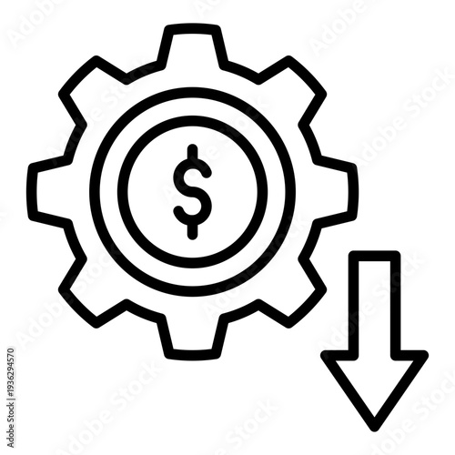 Cost Reduction Rate Cut Line Icon
