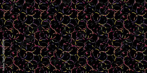 カラフルな円弧模様のシームレスパターン