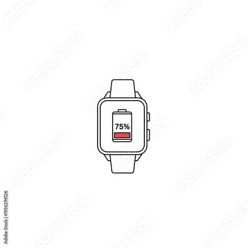 A smart watch with a battery icon on its screen