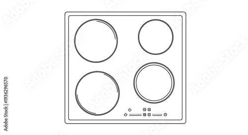 Electric Stove Cooktop Burner Controls.