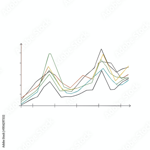 Colorful Line Graphs Showing Data Trends and Analysis