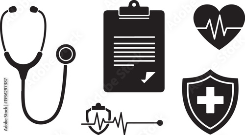 Medical icons and symbols for healthcare and wellness services
