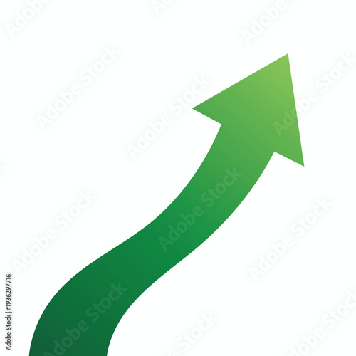 Abstract Green Arrow Showing Growth and Progress in Business and Finance