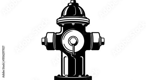 Black and white illustration of a fire hydrant.