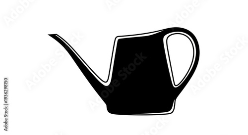 Black silhouette of a watering can on a white background.
