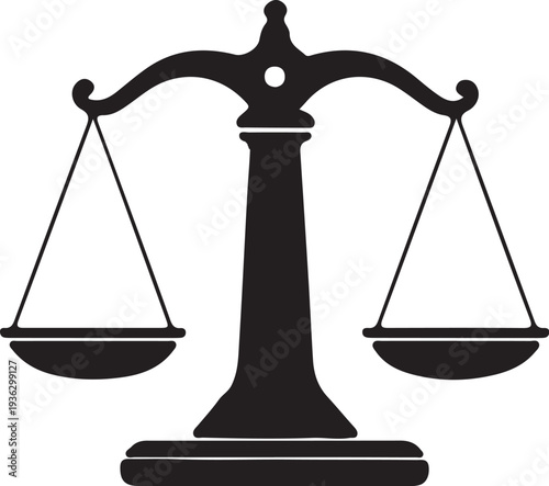 scale icon, balance symbol vector, justice scale silhouette
