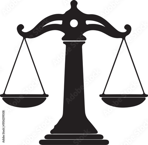 scale icon, balance symbol vector, justice scale silhouette
