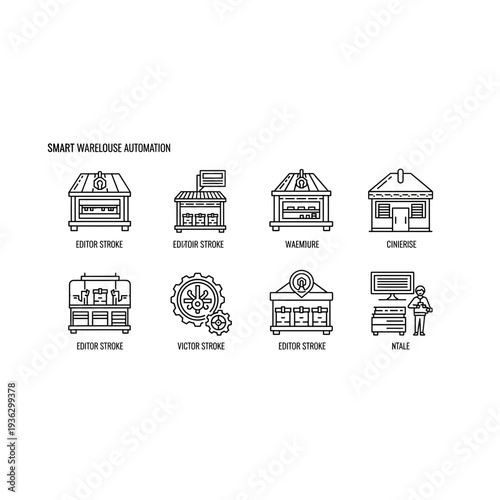 Collection of various home appliances in a minimalist style