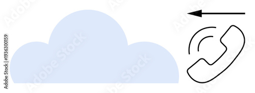 Cloud communication concept. Cloud communication linked with call forwarding highlights modern telecommunication. Cloud communication supports connectivity, data sharing, and voice transfer