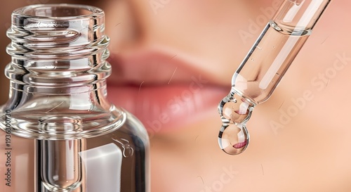 Serum Dropper with Lip Care Product.