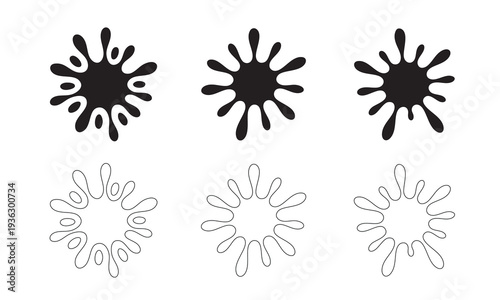 Liquid Splatter and Ink Blot Illustration - Dynamic Fluid Motion