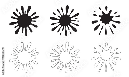 Liquid Splatter and Ink Blot Illustration - Dynamic Fluid Motion