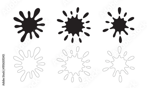 Liquid Splatter and Ink Blot Illustration - Dynamic Fluid Motion