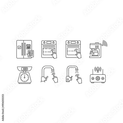 A collection of kitchen appliances and fixtures