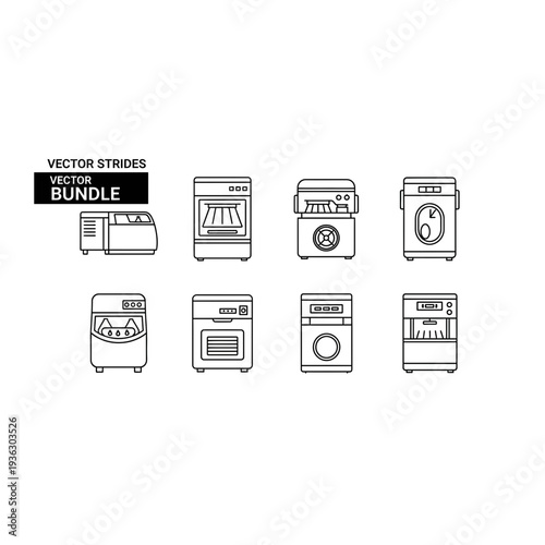 A collection of different types of home appliances