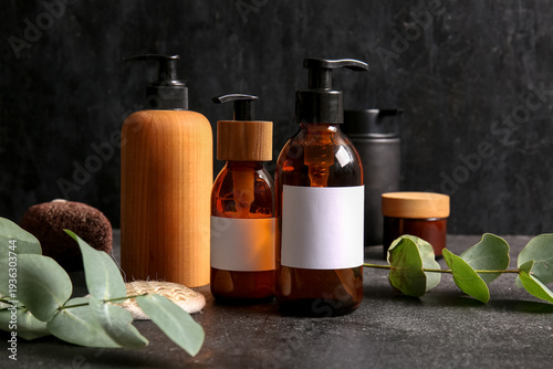 Different bottles of shampo...