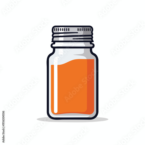 Creative Illustration of a Spice Jar with Ground Seasoning in a Modern Style