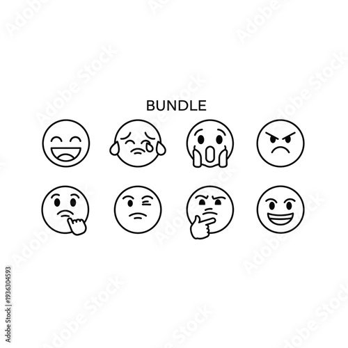A set of emoticon faces with various expressions