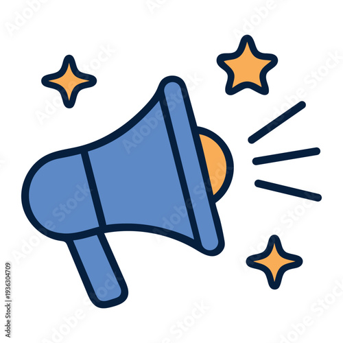 Brand awareness outline color icon for marketing promotion and brand identity building