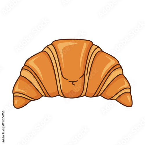 Freshly Baked Croissant on a Clean White Background for Breakfast or Bakery Sale Advertising