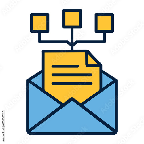 Fotografía Email marketing campaign outline color icon for newsletter and customer communic