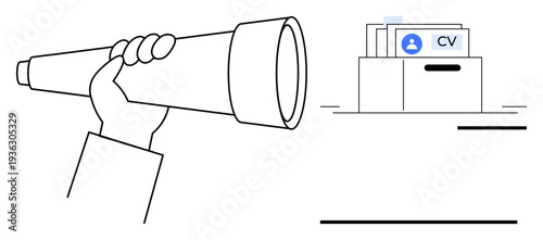 Job search concept. Job seekers and hiring managers exploring opportunities and recruitment strategies. Job hunting career advancement, resume filtering, and human resources. For HR, career planning