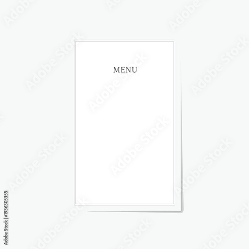 Minimalist White Menu Card for Restaurants or Events