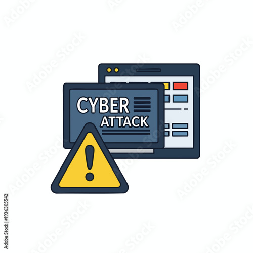 Cybersecurity Alert Illustration Highlighting Digital Threats and Internet Security Risks