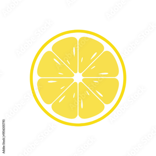 Fresh Lemon Slice on a White Background for Refreshing Beverage or Food Concept