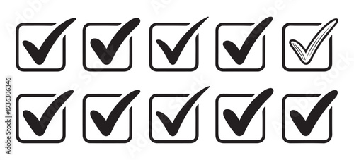 Clean checkbox icons with check marks, providing a modern and crisp appearance for lists