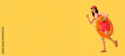 Running female lifeguard wi...