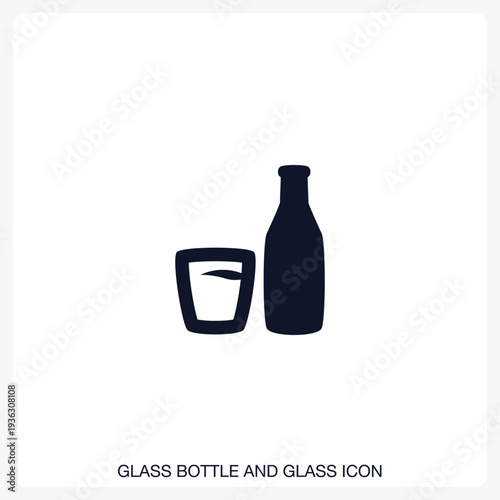 Glass Bottle and Glass Icon