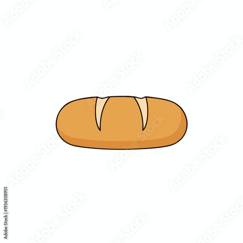 Fresh Baked Bread Loaf on a White Background