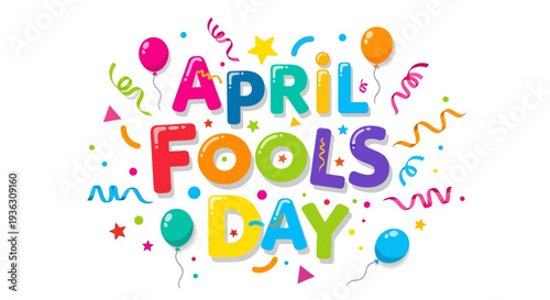 Celebrating April Fools Day with colorful confetti and playful pranks on a joyful day outdoors