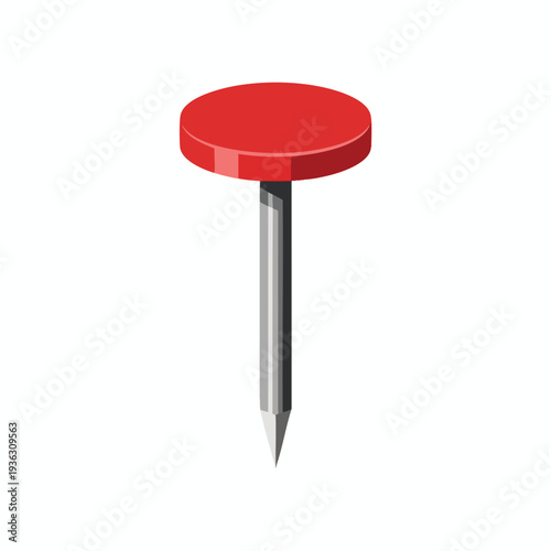 Creative Illustration of a Pushpin for Office or School Supplies