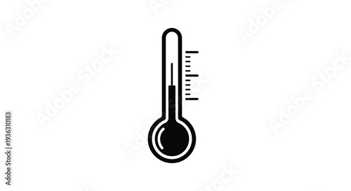 Simple black silhouette of a thermometer indicating a moderate temperature