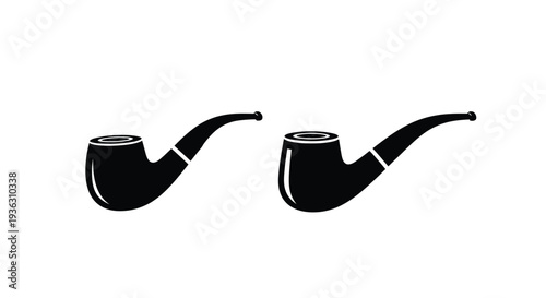 Two black pipe silhouettes displayed against a plain white background
