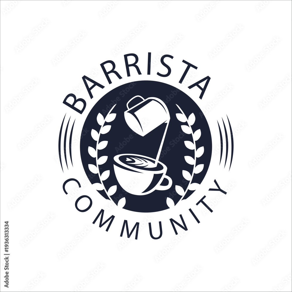 Obraz premium Barrista Community classic logo template