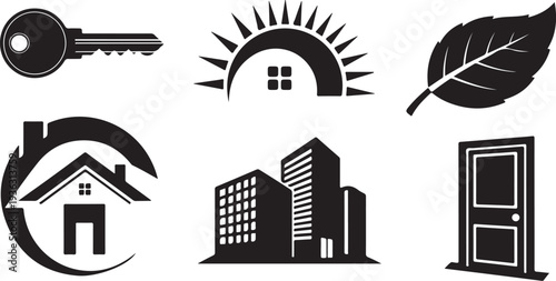 Real Estate and Home Ownership Icon Set Vector Graphics