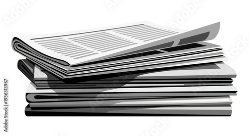 Stack of Newspapers Ready for Reading and Information.