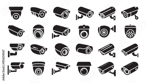 Surveillance system security camera silhouettes for private property protection and safety monitoring
