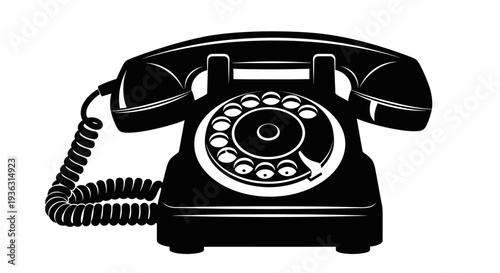 Vintage rotary dial telephone communication device.
