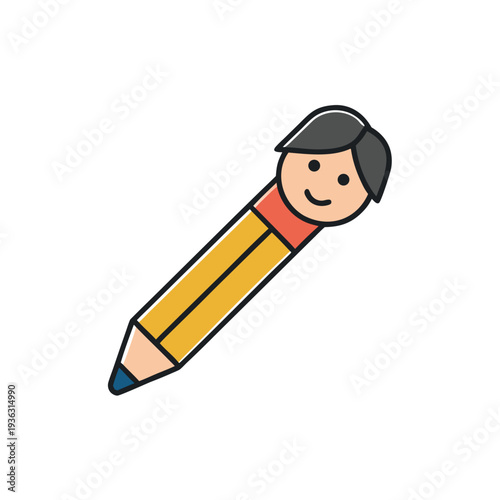 Cartoon pencil character vector
