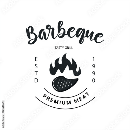 Classic logo barbeque premium meat 5