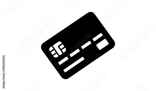 Solid credit card icon vector financial payment banking symbol isolated on white background