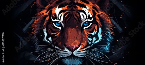 tiger vector illustration t-shirt design,generative AI