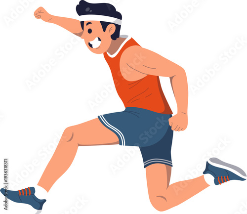 Character Cartoon Man Jumping