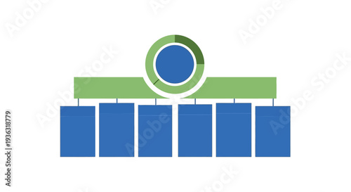 Visualizing a core concept branching into multiple connected subordinate elements, an abstract hierarchical business process illustration.