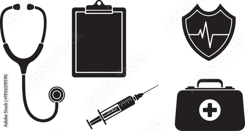 Medical icons and symbols for healthcare professionals and services
